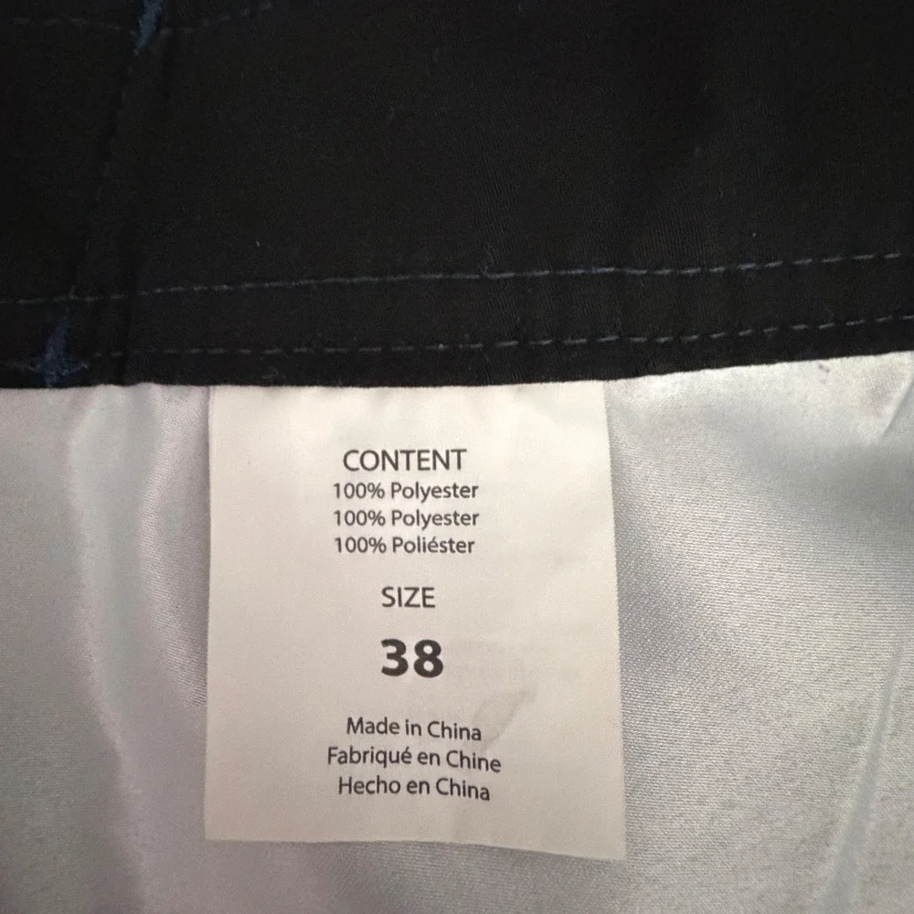 O'Neill Board Shorts Mens 38‎ Blue Tropical Palm Leaf Striped Swim Trunks